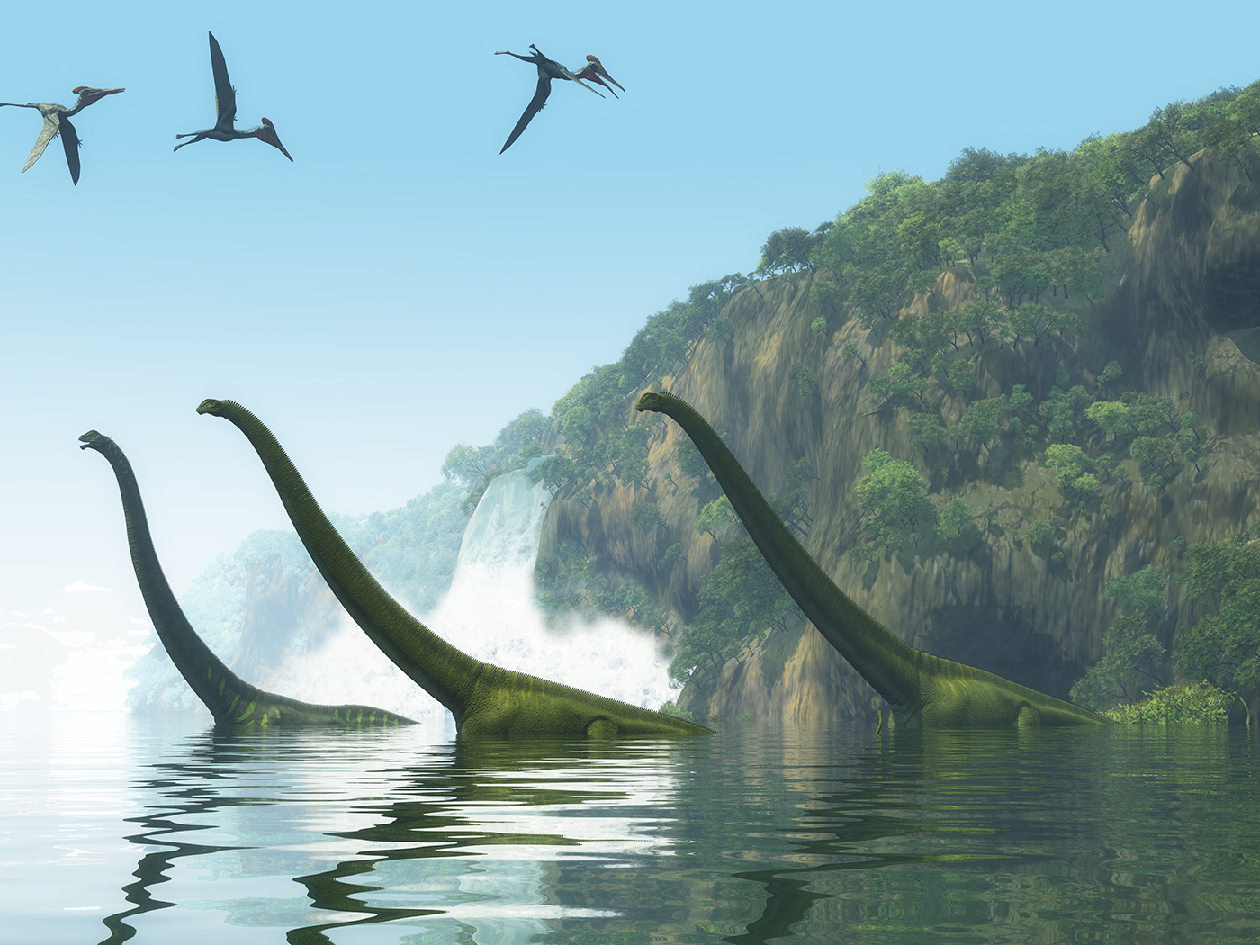 Динозавр живущий в воде. Динозавр. Бронтозавр. Динозавры панорама. Фотообои динозавры.