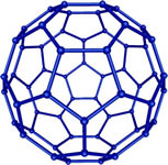 A spherical molecule of 60 carbon atoms, popularly called a buckyball