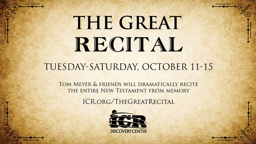 The Great Recital: Tuesday-Saturday, October 11-15