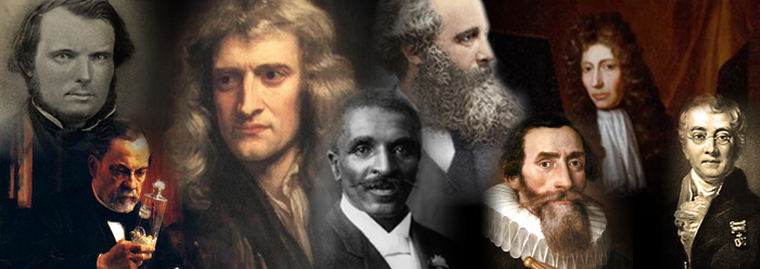 Great Scientists (left to right): Kirby, Pasteur, Newton, Carver, Maxwell, Kepler, Boyle, Bell